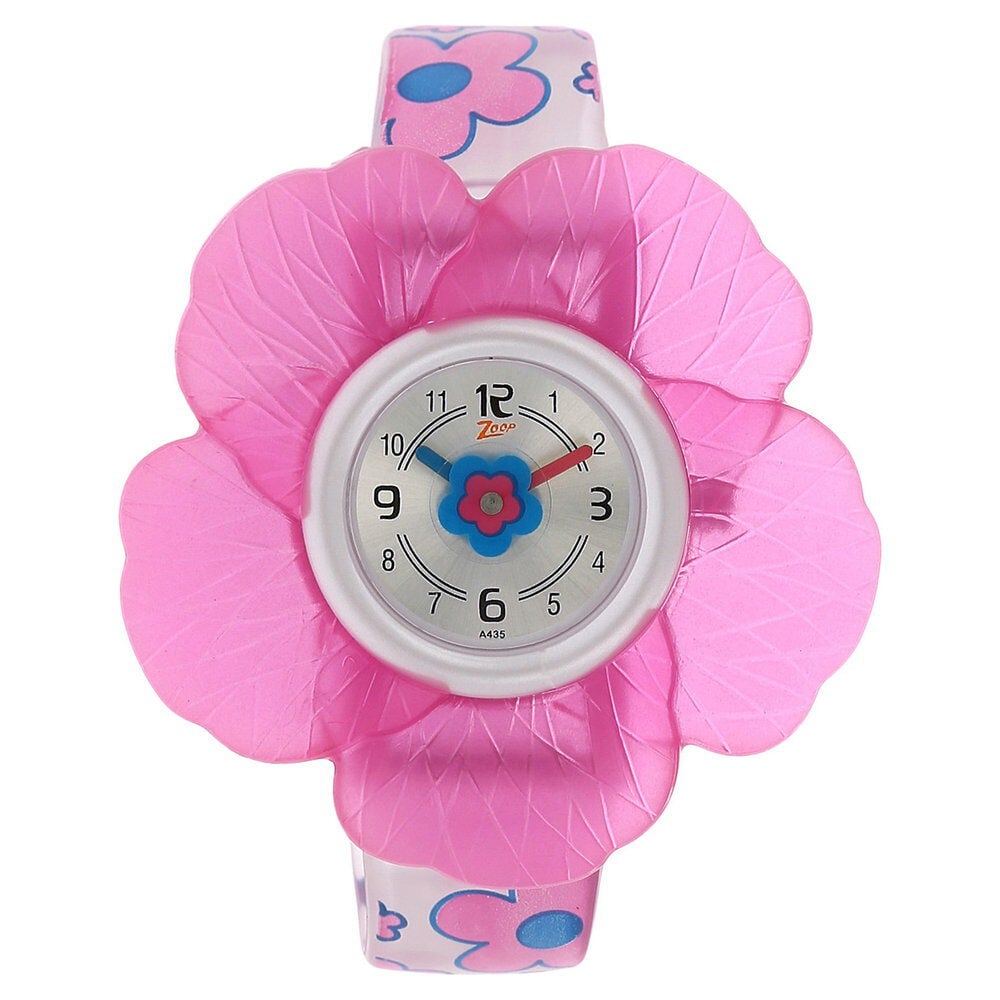 [C4006PP02] Zoop By Titan Quartz Analog Silver Dial PU Strap Watch for Kids