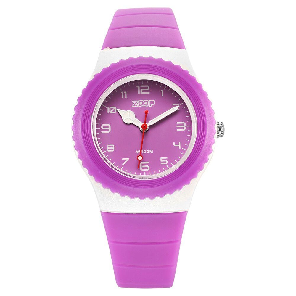 [16031pp02w] Zoop By Titan Sport Quartz Analog Purple Dial Polyurethane Strap Kids Watch