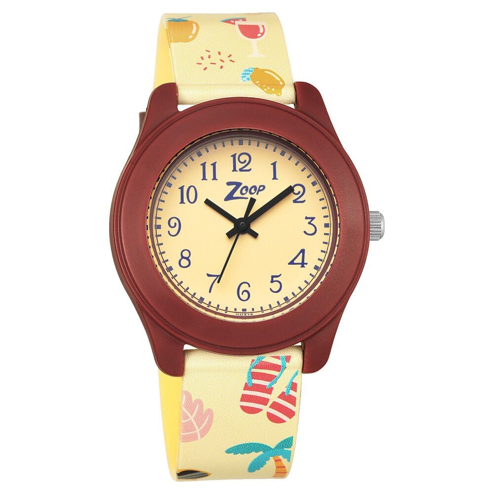 [26019PP31W] Zoop By Titan Outdoor life Yellow Dial Plastic Strap for Kids