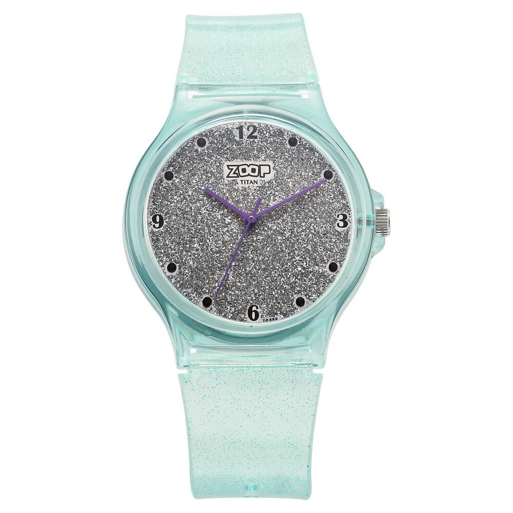 [26030PP02W] Zoop by Titan Glitter Quartz Analog Grey Dial Polyurethane Strap Watch for Kids