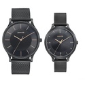 Sonata Modern Bandhan Quartz Analog Black Dial Black Stainless Steel Strap Watch For Couple