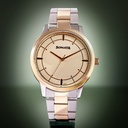 Sonata Quartz Analog Golden Dial Two Toned Stainless Steel Strap Watch For Men