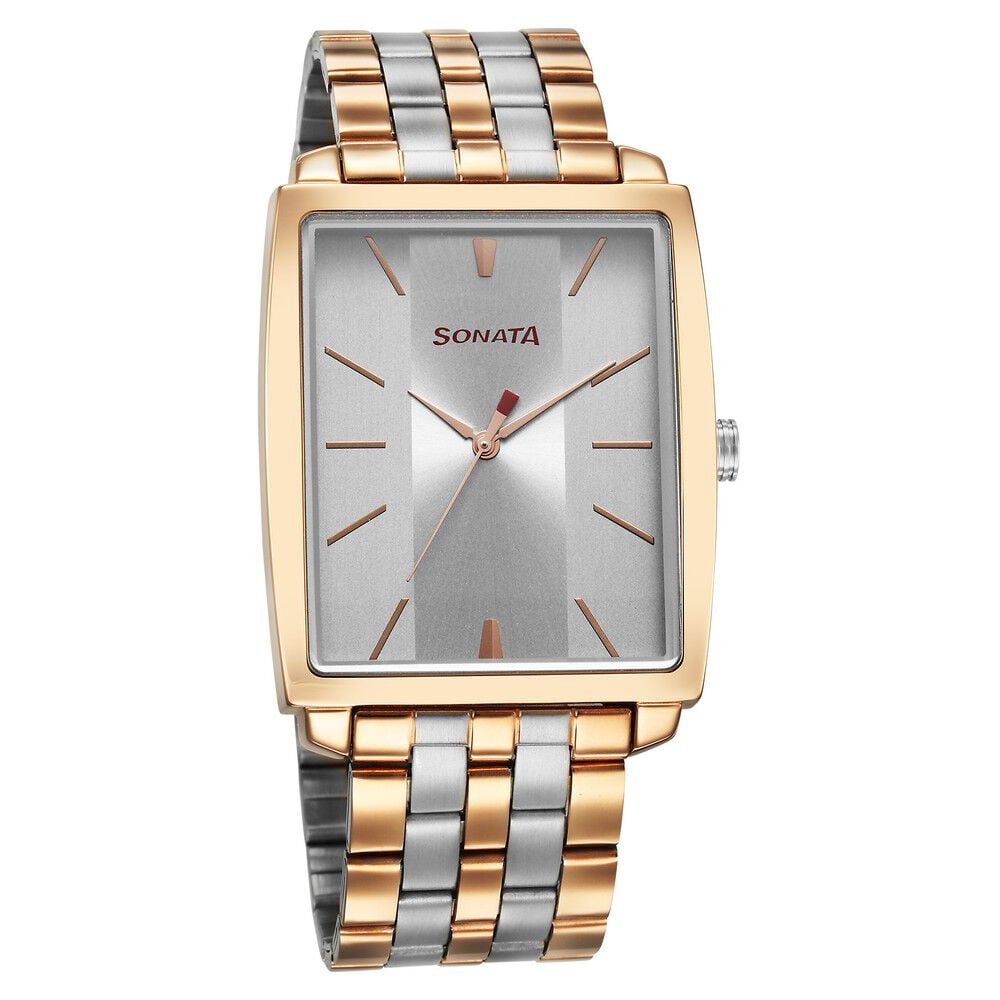 [7143KM02] Sonata Utsav Quartz Analog Grey Dial Watch for Men