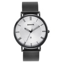 Sonata Quartz Analog with Date Silver Dial Black Stainless Steel Strap Watch For Men