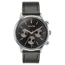 Sonata Quartz Multifunction Black Dial Black Leather Strap Watch For Men