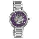 Sonata Unveil Quartz Multifunction Purple Dial Stainless Steel Strap Watch for Women