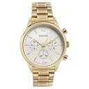 Sonata Quartz Multifunction White Dial Golden Stainless Steel Strap Watch For Men