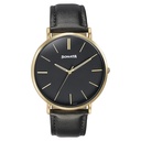 Sonata Quartz Analog Black Dial Black Leather Strap Watch For Men