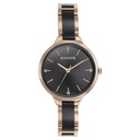 Sonata Quartz Analog Black Dial Two Toned Stainless Steel Strap Watch For Women