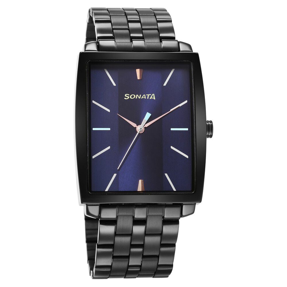 [7143NM01] Sonata Utsav Quartz Analog Blue Dial Watch for Men
