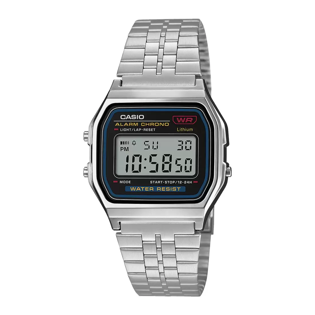 Casio Vintage Unisex Quartz Black Dial Digital Stainless Steel Watch D339