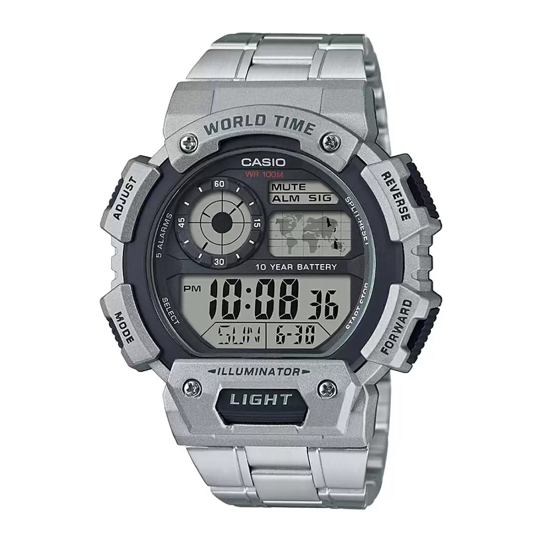 Casio Youth Unisex Quartz Black Dial Digital Stainless Steel Watch D153