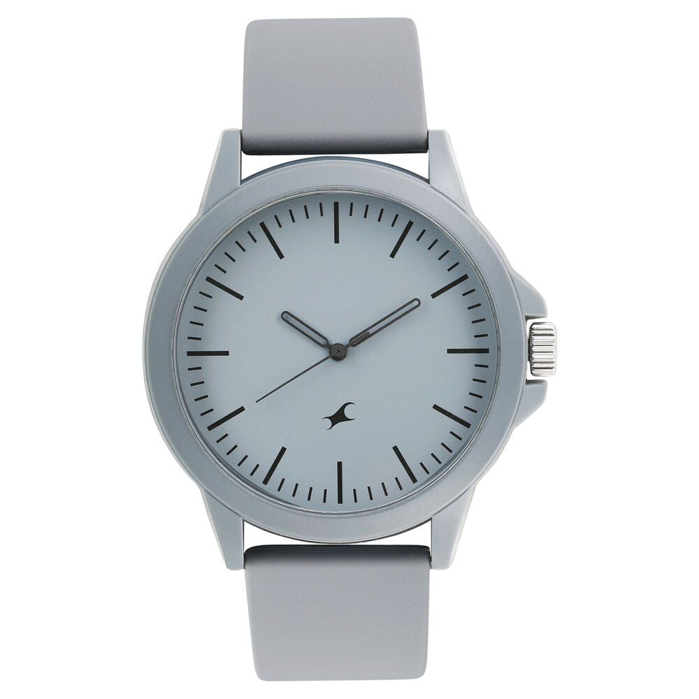 Fastrack The Minimalists Quartz Analog Grey Dial Silicone Strap Unisex Watch