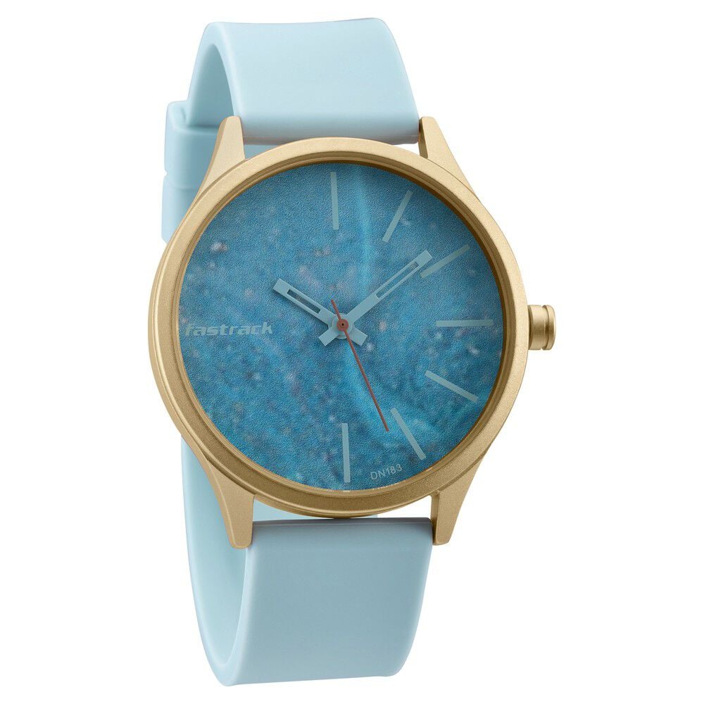 Fastrack Topicals Quartz Analog Blue Dial Silicone Strap Unisex Watch