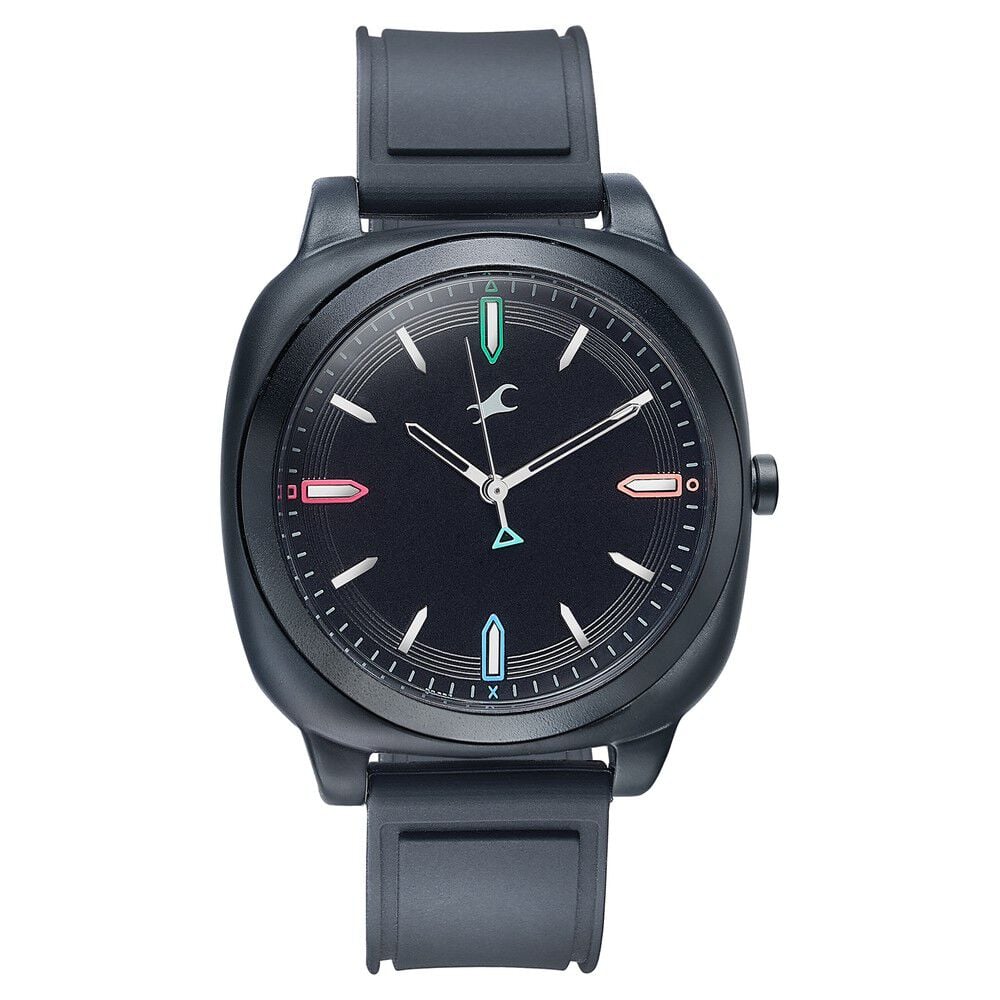 [68034pp11w] Fastrack Hype Retro Aracde Quartz Analog Unisex Watch With Black Dial Black Silicone Strap Watch For Unisex