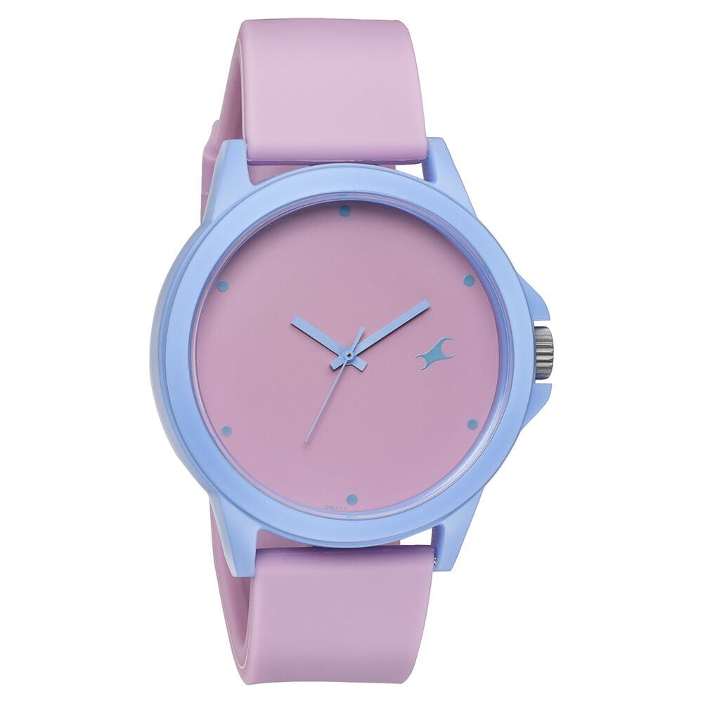 Fastrack Tees Quartz Analog Pink Dial Silicone Strap Unisex Watch