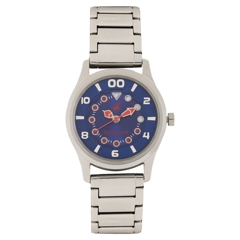 [6116SM01] Fastrack Quartz Analog Blue Dial Stainless Steel Strap Watch for Girls