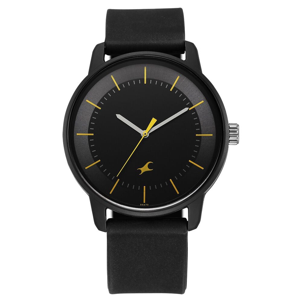 Fastrack Tees Urbanique Quartz Analog Black Dial Silicone Strap watch For Guys