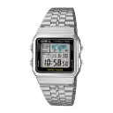 Casio Vintage Unisex Quartz Black Dial Digital Stainless Steel Watch D133