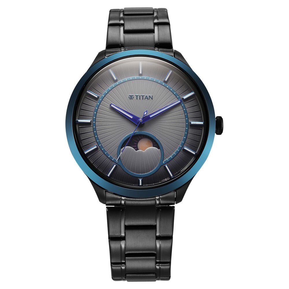 [10028KM01] Titan Caelum Sun Moon Sub-Dial in Gunmetal Grey - Stellar Edition