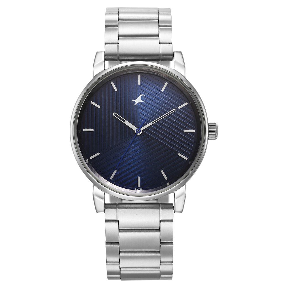 [3278sm03] Fastrack Stunners Blue Dial Metal Strap Watch for Guys