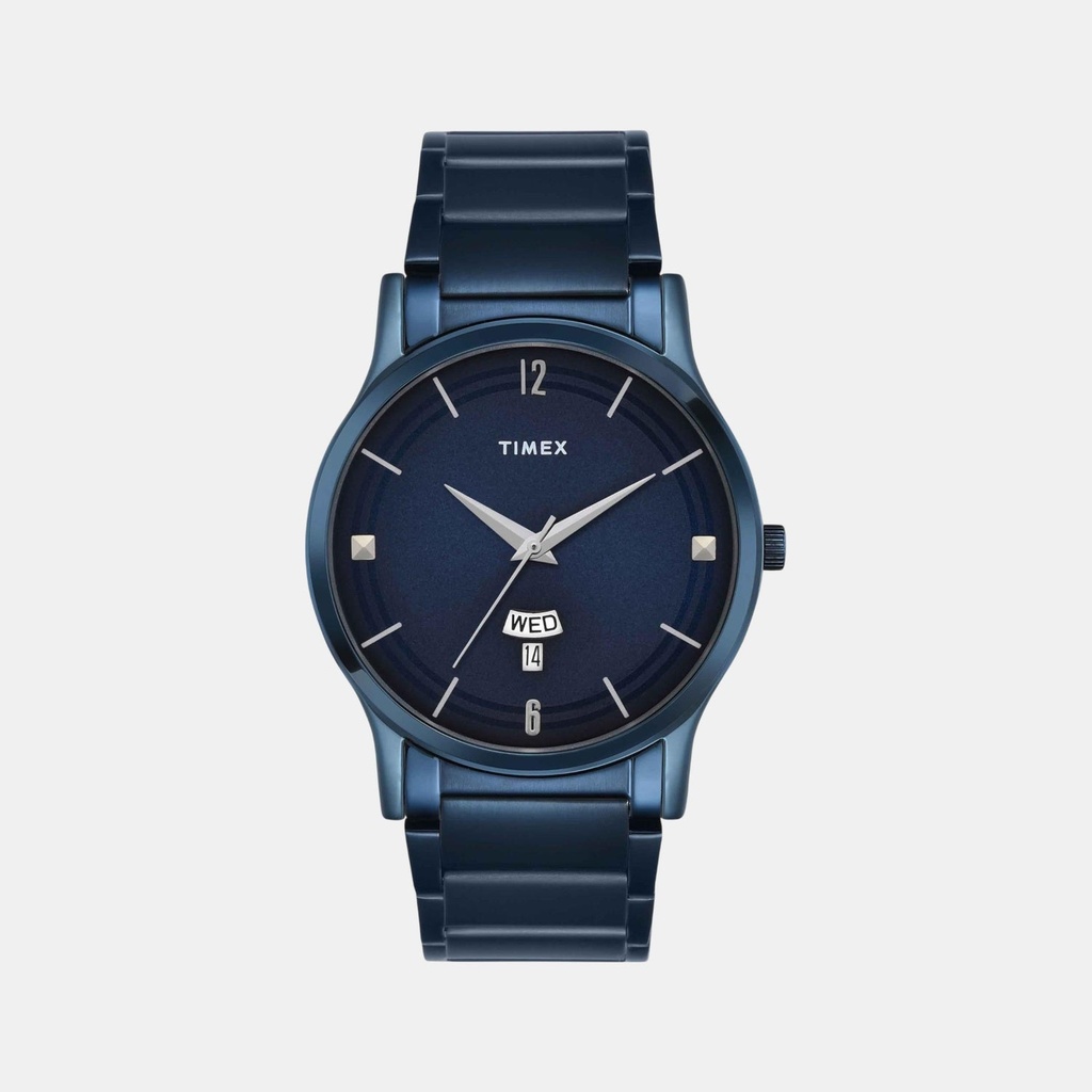 Timex Trendline Men Quartz Blue Dial Analog Stainless Steel Watch TW000R460
