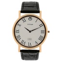 Titan Edge Slim Leather Strap White Dial Analog Watch for Men