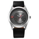 Fastrack Groove Quartz Analog Grey Dial Black Leather Strap Watch For Guys