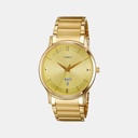 Timex Trendline Men Quartz Gold Dial Analog Stainless Steel Watch TI000R421