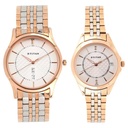 Titan Quartz Analog with Day and Date Silver Dial Stainless Steel Strap Watch for Couple