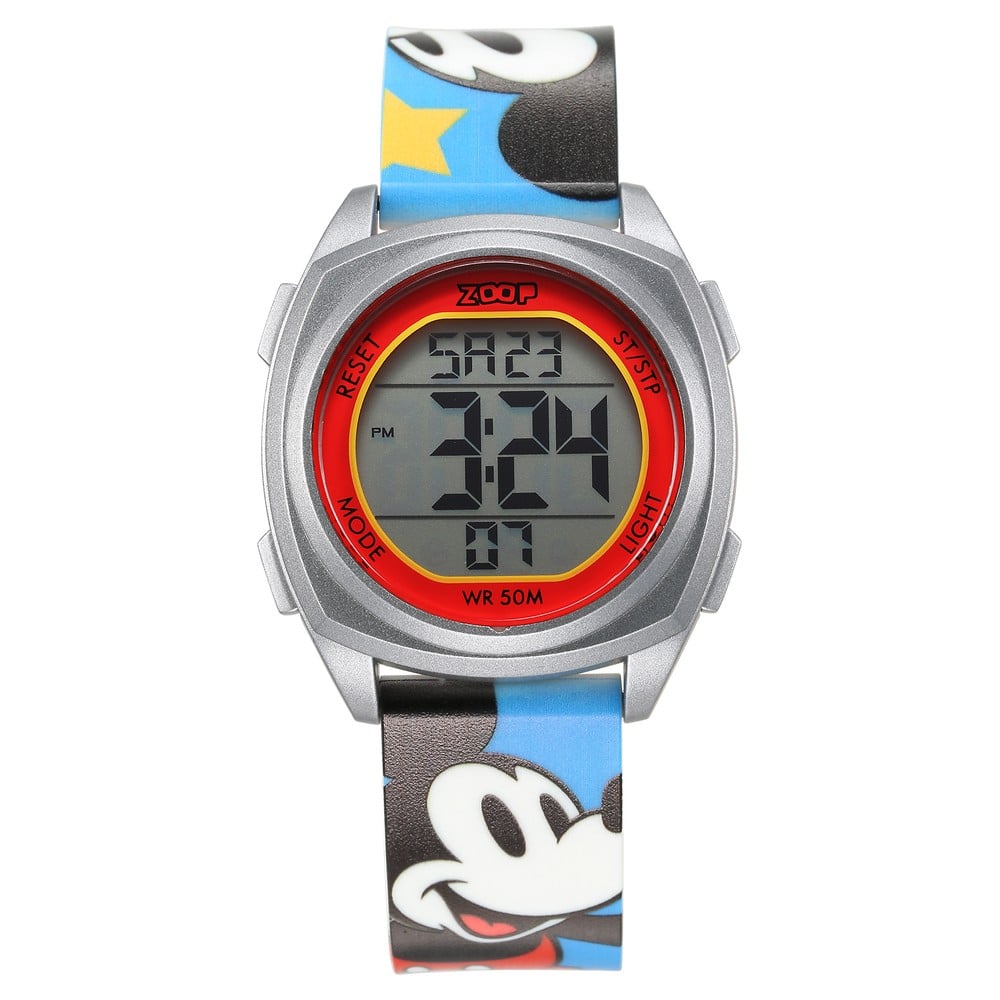 [16025PP13] Zoop Disney Mickey Mouse Digital Watch with Digital Dial & Multicoloured Strap for Boys Kids, from House of Titan