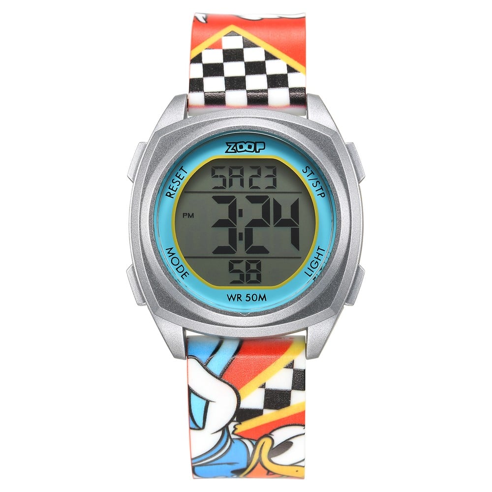 [16025PP12] Zoop Disney Donald Duck Digital Watch with Digital Dial & Multicoloured Strap for Boys Kids, from House of Titan