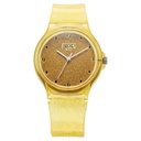 Zoop Glitter Analog Watch with Yellow Dial & Yellow Strap for Girls Kids, from House of Titan