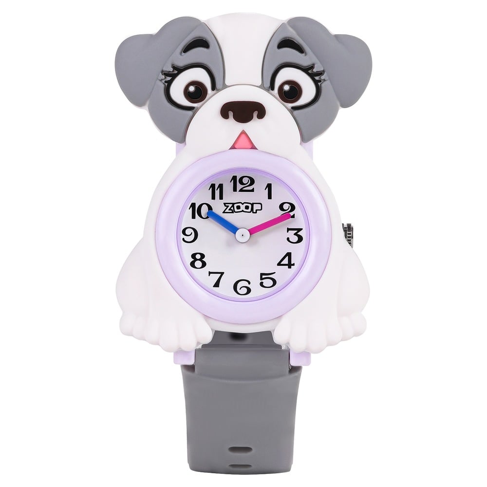 [26044PP01] Zoop Analog Doggy Watch with White Dial & Grey Strap for Boys Girls Kids, from House of Titan