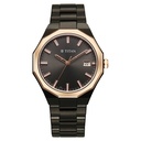 Titan Regalia Dodecagon Quartz Analog with Date Grey Dial Black Stainless Steel Strap Watch For Men