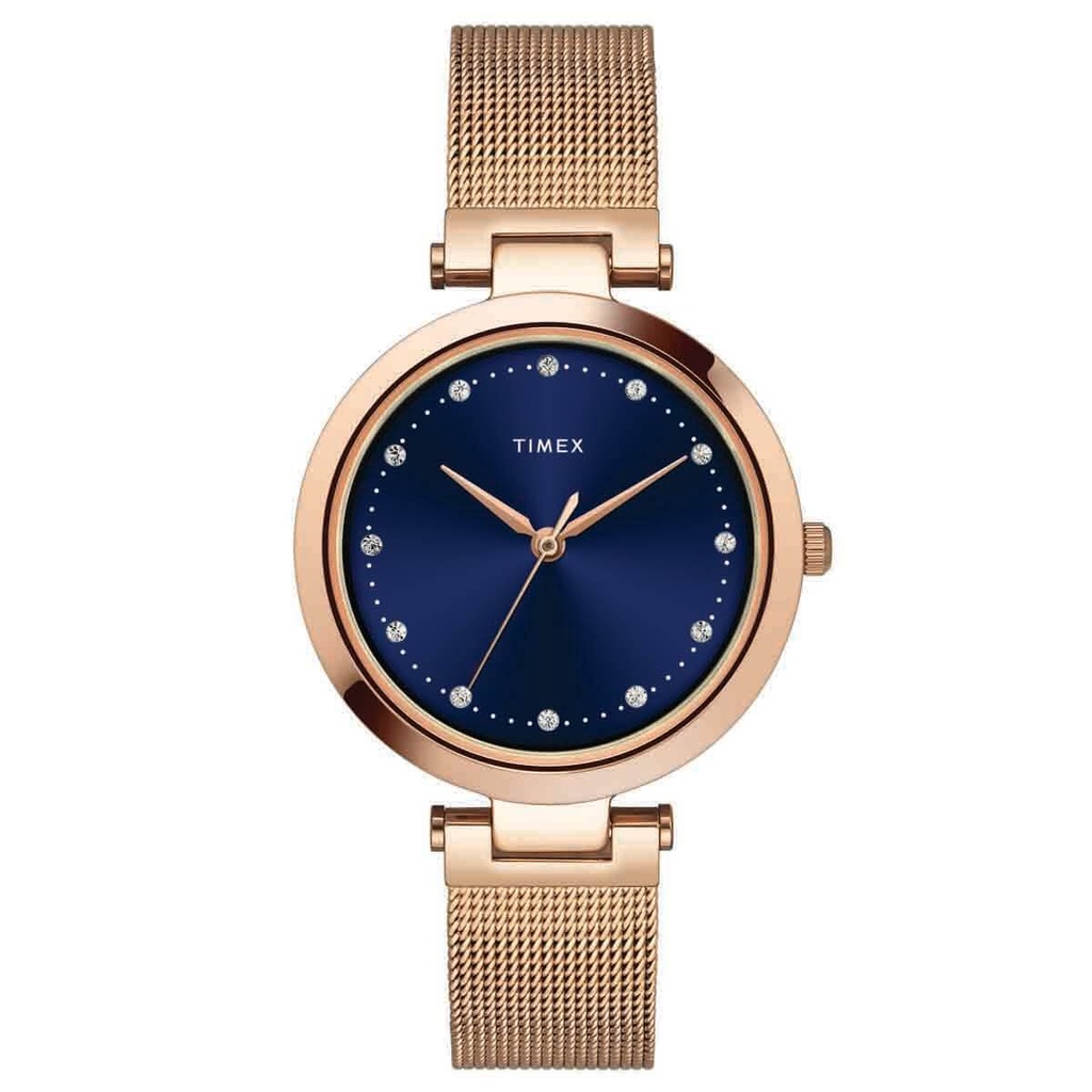 [TWEL11824] Timex Fashion Women's Blue Dial Round Case 3 Hands Function Watch -TWEL11824