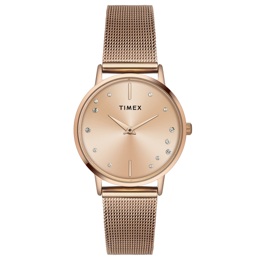 Timex Fashion Women's Rose Gold Dial Round Case 2 Hands Function Watch -TWEL15602