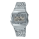 Casio Vintage Unisex Quartz Silver Dial Digital Stainless Steel Watch D170