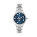 Logues Quartz Analogue Blue Dial Steel Metal Strap Watch For Women