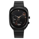 Fastrack UFO Quartz Multifunction Black Dial Black Stainless Steel Strap Watch For Guys