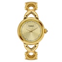 Timex Fria Women's Champagne Dial Round Case 2 Hands Function Watch -TWEL14201