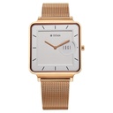 Titan Edge Quad Quartz Analog White Dial With Rose Gold Stainless Steel Strap Watch For Men