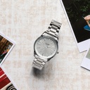 Sonata Poze Quartz Analog White Dial Metal Strap Watch For Men