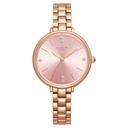 Poze by Sonata Quartz Analog Pink Dial Metal Strap Watch for Women