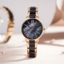 Sonata Poze Quartz Analog Mother Of Pearl Round Dial Two Toned Metal & Plastic Strap Watch For Women