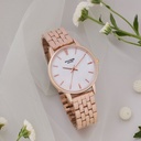 Sonata Poze Quartz Analog Mother of Pearl Round Dial Rose Gold Stainless Steel Strap Watch For Women