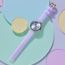 Sonata Poze Quartz Analog Blue Dial Purple Leather Strap Watch For Women