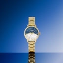 Sonata Poze Quartz Analog Mother of Pearl Dial Golden Metal Strap Watch For Women