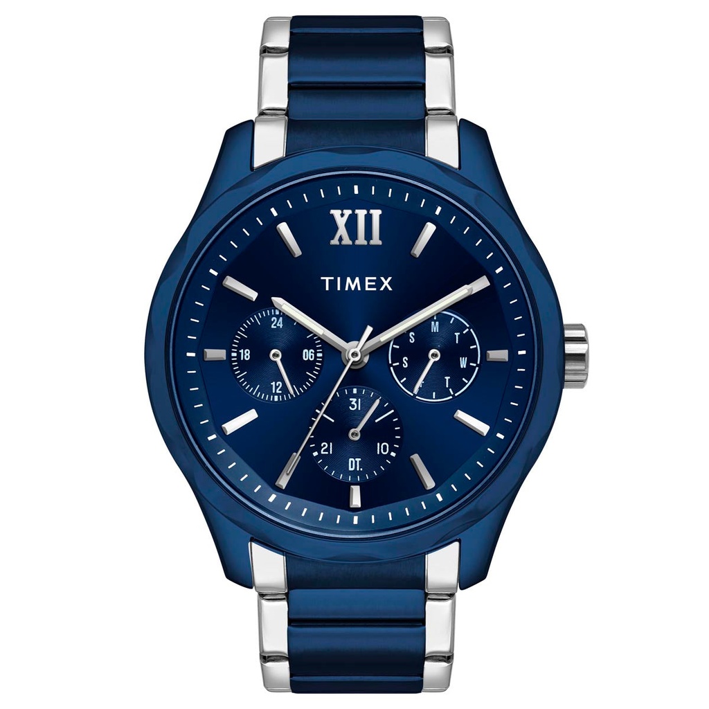 [TW0TG7638] TIMEX Men Blue Round Dial Analog Watch - TW0TG7638