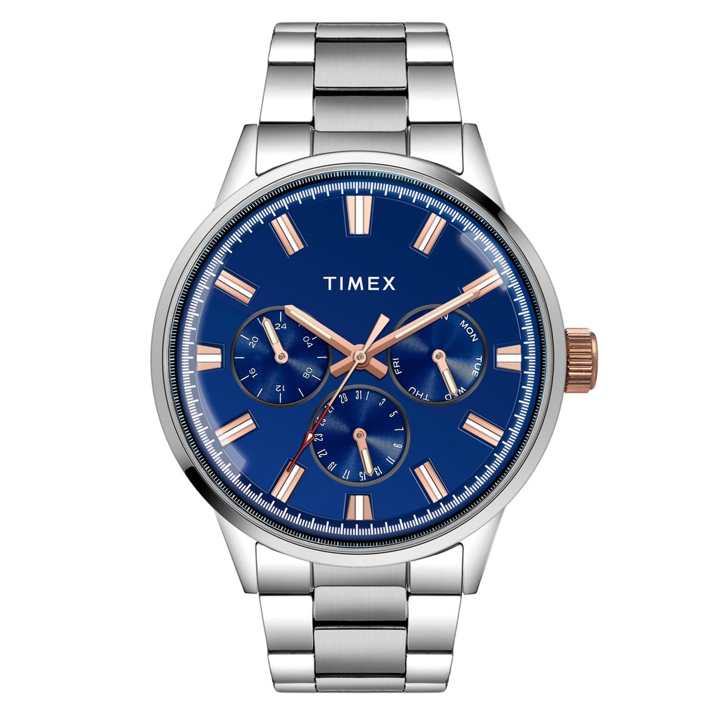 [TWEG19909] Timex Fashion Men's Blue Dial Round Case Multifunction Function Watch -TWEG19909